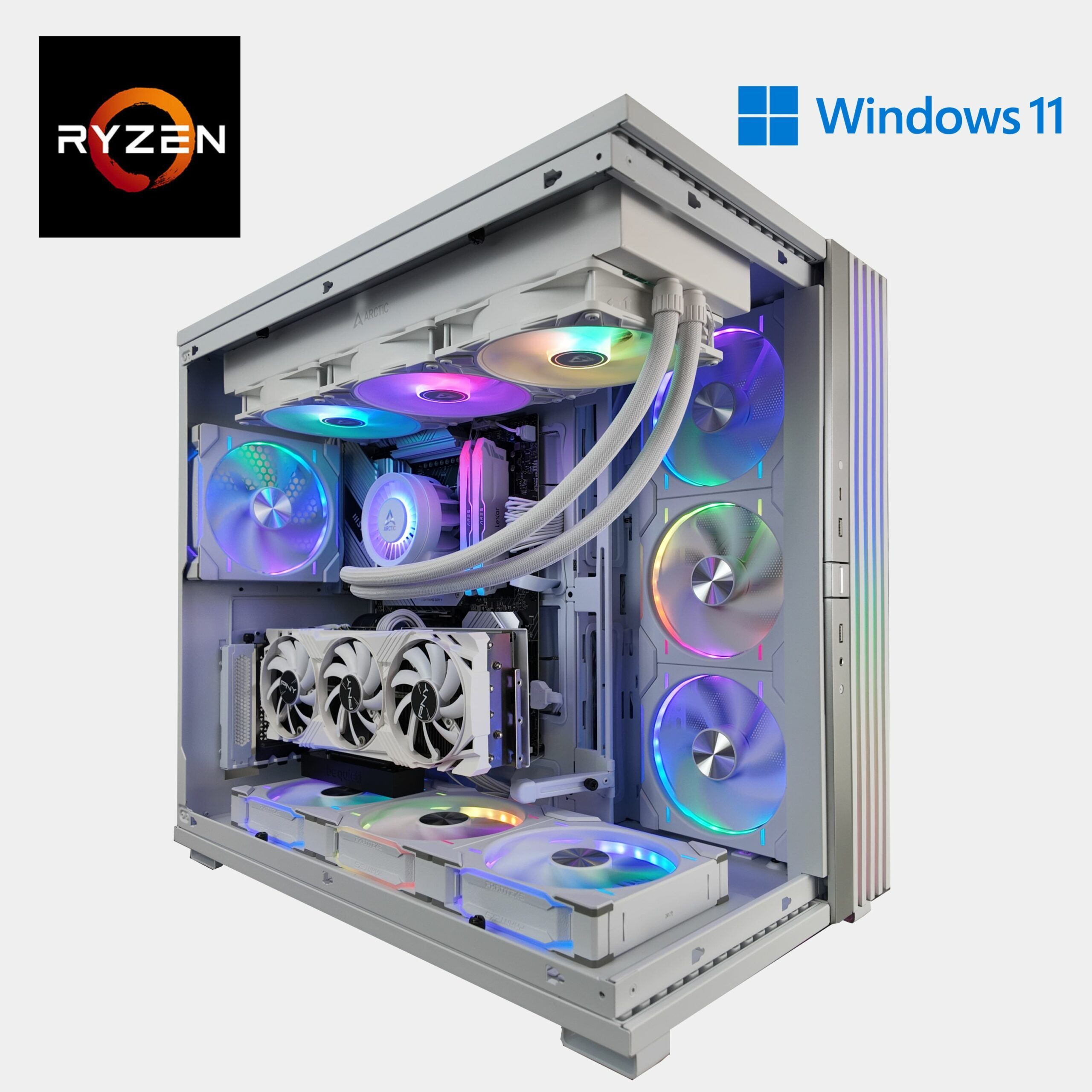 pc-gaming-valkyrie-blanc-rgb ordinateur-gamer-blanc-bequiet