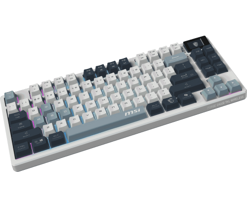 MSI FORGE GK600 TKL WIRELESS blanc bleu gaming gamer sans fils mécanique switch red