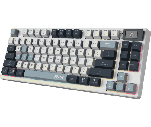 MSI FORGE GK600 TKL WIRELESS blanc bleu gaming gamer sans fils mécanique switch red