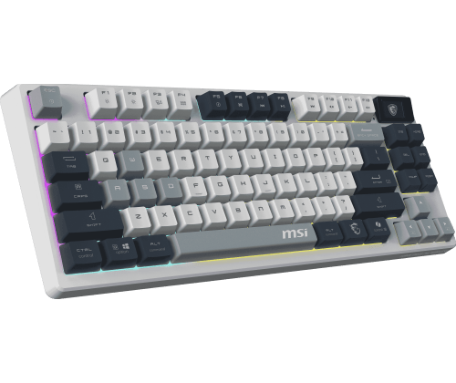MSI FORGE GK600 TKL WIRELESS blanc bleu gaming gamer sans fils mécanique switch red