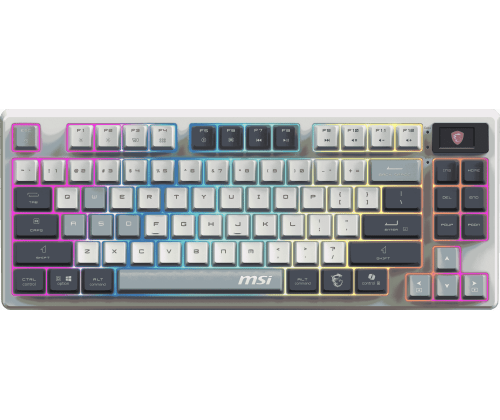 MSI FORGE GK600 TKL WIRELESS blanc bleu gaming gamer sans fils mécanique switch red