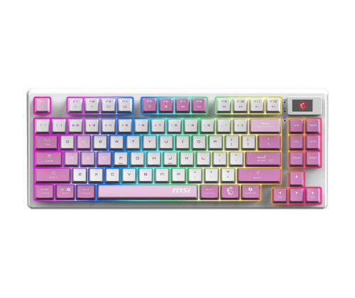 MSI FORGE GK600 TKL WIRELESS blanc rose violet gaming gamer sans fils mécanique switch red